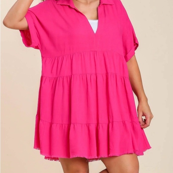 Umgee Dresses & Skirts - Umgee V-Neck Ruffle Dress